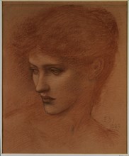 Study of a Female Head, by Edward Burne-Jones. Great Britain, 1889