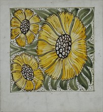 De Morgan, Motif représentant trois fleurs jaunes
