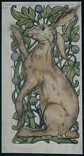 De Morgan, Seated hare & fruiting foliage