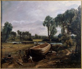 Constable, Boat building near Flatford Mill