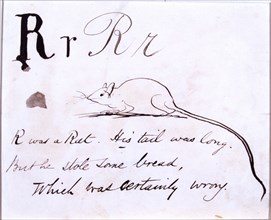 ALREADY ON THE WEB - SAME NUMBER - The letter C, one of 26 drawings from 'A Children's Nonsense Alphabet,' by Edward Lear. England, 19th century