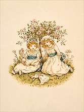 Greenaway, Two girls seated on the ground, under a tree
