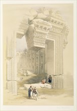 Roberts, Entrée du temple de Bacchus à Baalbec