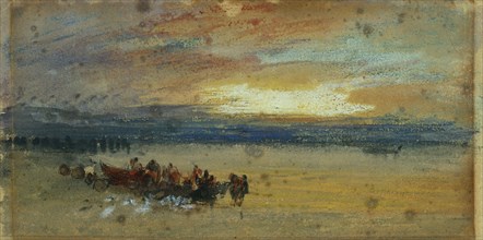 Turner, Paysage côtier au coucher du soleil