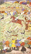 Mukund and Manohar, Akbar hunting at Palam