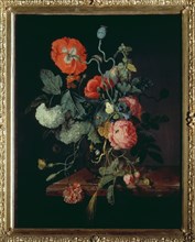 Van Walscapelle, Fleurs dans un vase en verre