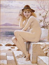 Coleman, Naked girl sitting on a stone block