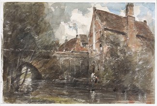 Constable, Old Houses at Harnham Bridge