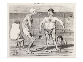 Je n'y Redescends Plus! Je Crois Qu'il y a des Ecrevisses, from the series Les Baigneurs, by Honoré Daumier