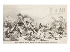Daumier, Grande Et Terrible Croisade Enterprise Par Les Burgraves Entre Les Journalistes