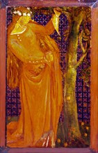 Rossetti, Morris et Burne-Jones, Femme près d'un arbre