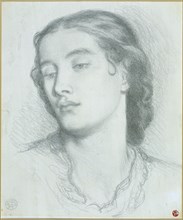 Study of a woman's head, by Dante Gabriel Rossetti. England, 19th century