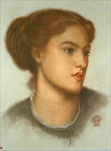 Portrait of a lady, by Dante Gabriel Rossetti (1828-82). Chalk on paper. England, 1867.