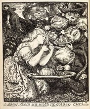 Frontispiece to Goblin Market and other poems, by Christina and Dante Gabriel Rossetti. England, 1862