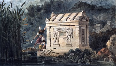 A tomb in Lycia, by John Peter Gandy. Turkey, 19th century