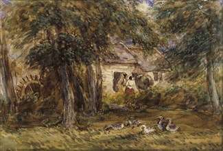 Watermill in North Wales, by David Cox. England, 19th century