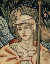Burne-Jones, Tapisserie représentant deux anges (détail)