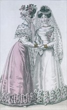 Bridal costume. Paris, France, 1825