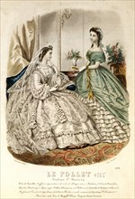 Bridal costume. Paris, France, 1865