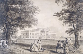 Exterior of Wanstead House, Essex, by George Robertson. London, England, late 18th century