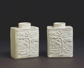 Pair of Tea Canisters. Staffordshire, England, mid-18th century