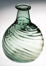 Green Glass Flask. England, 1580-1620