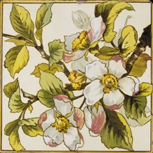 Wild Dog-Roses Tile, made by Doulton & Co. England, c.1895