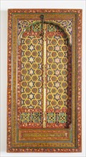 Painted wood with floral design. Kashmir, India, 19th century