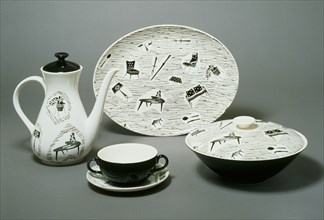 Homemaker Tableware. Designed by T. Arnold, decoration by E. Seeney.  Staffordshire, Britain, 20th century