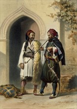 Osmanli Soldiers, by Achille-Constant-ThÚodore Emile Prisse d'Avennes. France, 19th century
