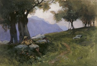 Hillside of Lake Garda, by George Petrie. England, 19th century