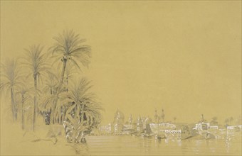 General View of Baghdad, by EugÞne N. Flandin. Baghdad, Iraq, 19th century