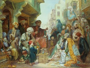 A Cairo Bazaar, by John Frederick Lewis. England, 19th century