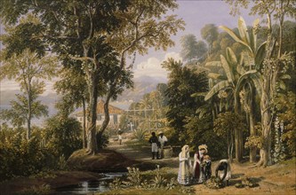 Garden Scene on the Braganza Shore, by William Havell. England, 19th century