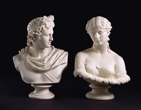 Apollo and Clytie, busts by William Taylor Copeland. England, 1855
