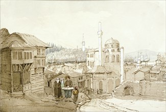 Istanbul street scene. Istanbul, Turkey, 19th century