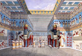 Reconstruction of the Throne Room, by Sir A.H. Layard. Middle East, mid-19th century