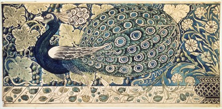 Design for a tile panel, by William De Morgan. England, 19th century