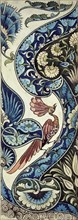 Tile design, by William De Morgan. England, 19th century