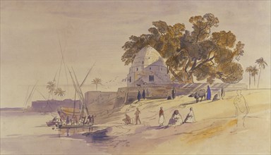 Minyeh, by Edward Lear. Al Minya, Egypt, 1854