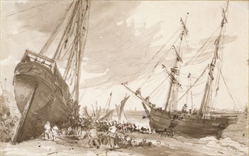 Constable, Navires sur la plage de Brighton