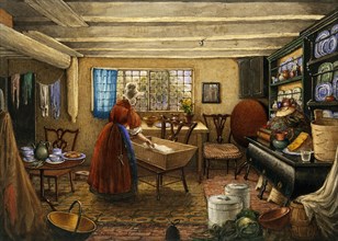 The Kitchen at Elmswell MaNr House, York, by Mary Ellen Best. York, England, 19th century
