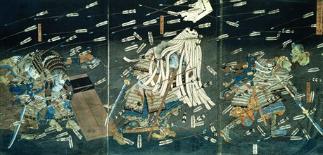 The Dreams of KusuNki's Warriors in the Battle of Shijo-nawate, by Utagawa Kuniyoshi. Japan, 19th century