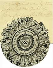 Rosette worn at the funeral of The Duke of Wellington. England, 19th century