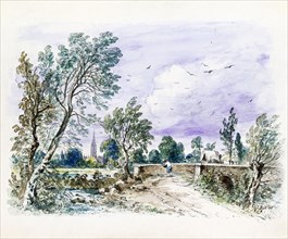 Constable, Le pont de Milford et Salisbury en arrière-plan