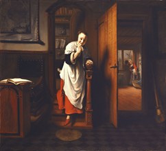 The Eavesdropper, by Nicolaes Maes. Netherlands, mid-17th century