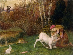 The White Hind, by Arthur Hughes. England, late 19th century