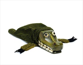 Glove puppet of a crocodile, by Fred Tickner. England, late 20th century