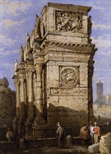 Arch of Constantine, Rome, by Samuel Prout. Rome, Italy, 19th century