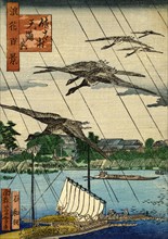 The Temantu Shrine at Sasmura, by Rakkeken Yoshiyuki. Japan, 19th century